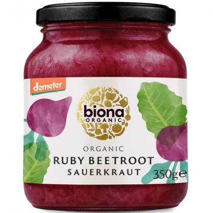 Varza murata cu sfecla rosie bio 350g Biona