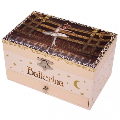Cutie muzicala dreptunghiulara cu sertar Balerina Trousselier