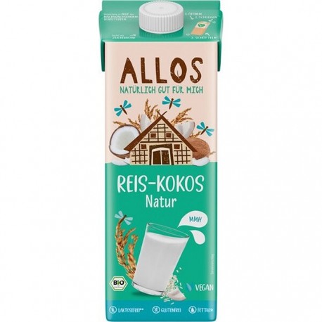 Bautura de orez si cocos bio, fara gluten 1000 ml Allos