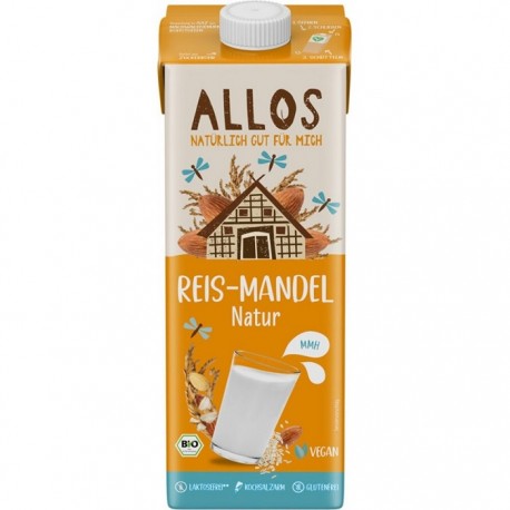 Bautura de orez si migdale bio, fara gluten 1000 ml Allos