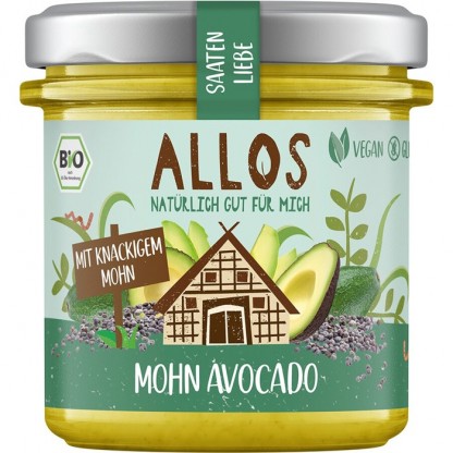 Crema tartinabila cu mac si avocado bio 135g Allos