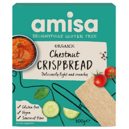 Crispbread cu castane bio, fara gluten 100g Amisa