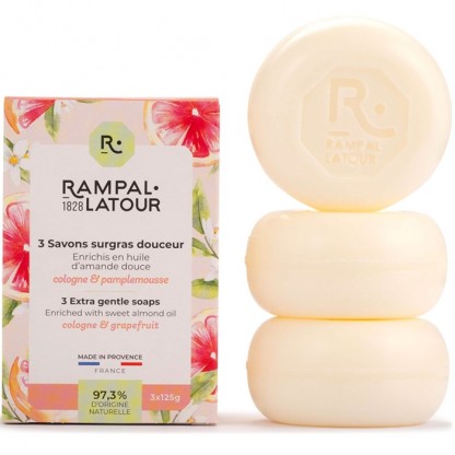 Cutie 3 sapunuri naturale cu grapefruit 3x125g Rampal Latour