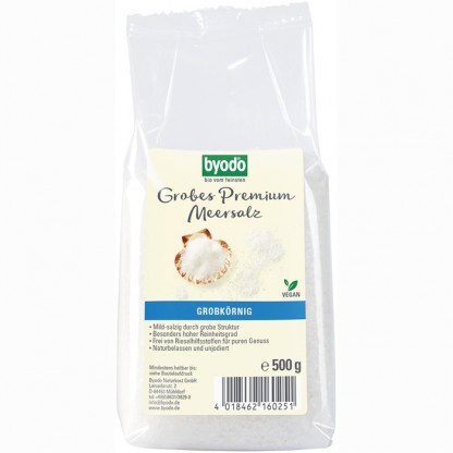 Sare de mare grunjoasa, neiodata 500g Byodo