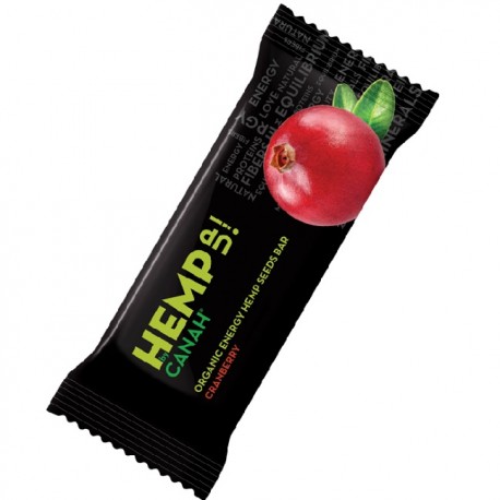 Baton cu seminte de canepa si merisoare bio 48g Canah