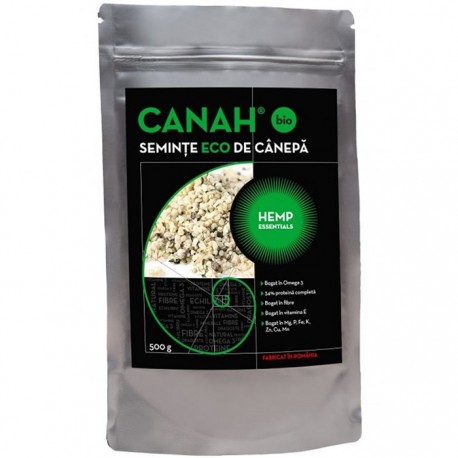 Seminte decorticate de canepa bio 500g Canah Seminte decorticate de canepa bio 500g Canah