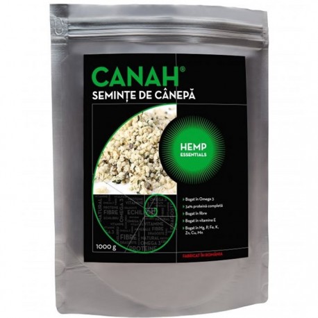 Seminte decorticate de canepa, naturale 1kg Canah