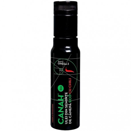 Ulei de canepa cu chilli bio, presat la rece 100ml Canah