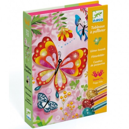 Joc creativ cu sclipici Fluturi Djeco, de la 7 ani