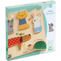Puzzle din lemn Animale de companie Djeco, de la 1 an