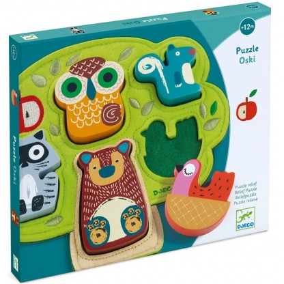Puzzle din lemn si fetru Oski Djeco, de la 1 an