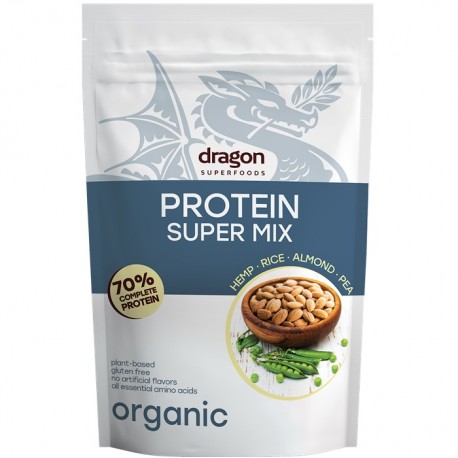 Shake proteic super mix bio, 70% proteine 500g Dragon Superfoods