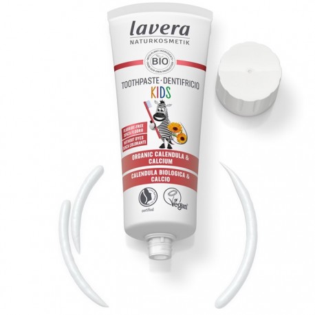 Pasta de dinti bio pt copii cu galbenele si calciu, fara fluor 75ml Lavera