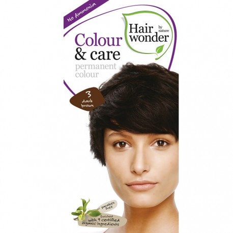 Vopsea permanenta fara amoniac Dark Brown 3 Colour Care Hairwonder