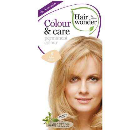 Vopsea de par fara amoniac Light Blonde 8 Colour Care Hairwonder