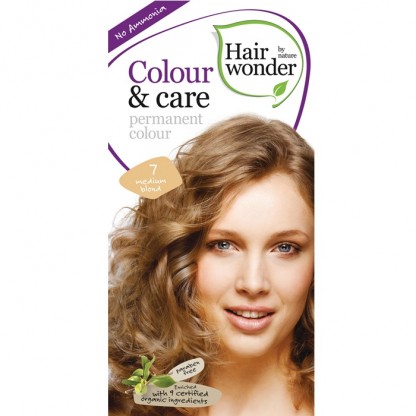 Vopsea de par fara amoniac Medium Blond 7 Colour Care Hairwonder