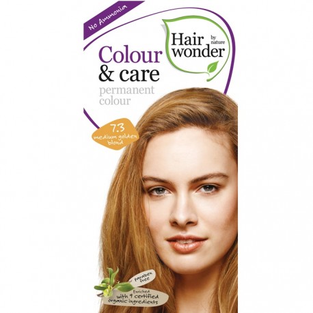 Vopsea permanenta fara amoniac Medium Golden Blond 7.3 Colour Care Hairwonder