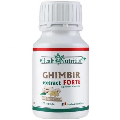 Ghimbir extract forte, sustine digestia si intareste imunitatea 120 capsule Health Nutrition