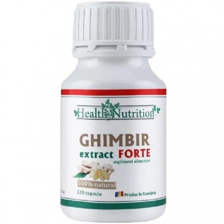 Ghimbir extract forte, sustine digestia si intareste imunitatea 120 capsule Health Nutrition