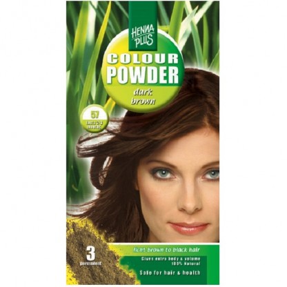 Pudra Henna Colour Powder Dark Brown 57 HennaPlus 100g