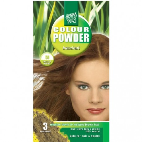 Pudra Henna Colour Powder Hazelnut 51 HennaPlus 100g