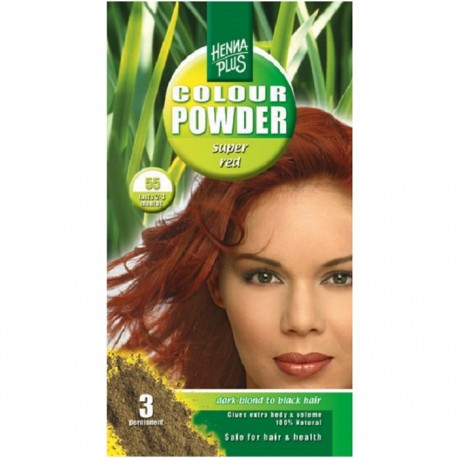 Pudra Henna Colour Powder Super Red 55 HennaPlus 100g
