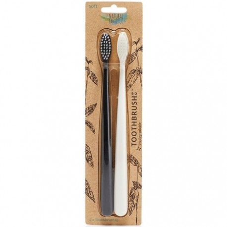 Periuta de dinti biodegradabila set 2 buc (negru si alb) Jack n Jill