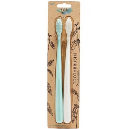 Periuta de dinti biodegradabila set 2 buc (verde si alb) Jack n Jill