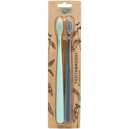 Periuta de dinti biodegradabila set 2 buc (verde si gri) Jack n Jill