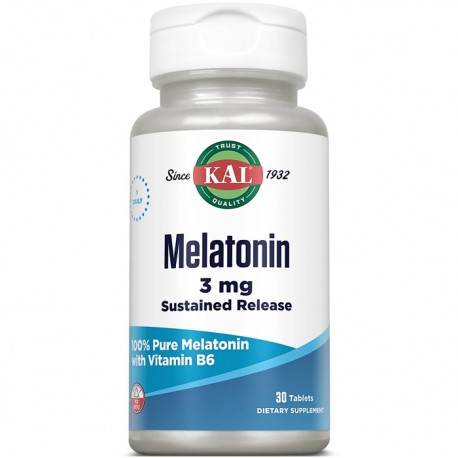 Melatonina 3mg 30 tablete cu eliberare prelungita Kal Vitamins