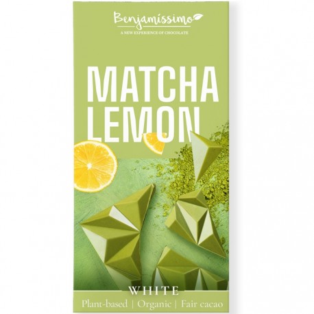 Ciocolata alba cu matcha si lamaie bio 60g Benjamissimo