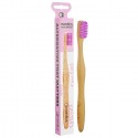 Periuta de dinti pt adulti, din bambus, roz Nordics Oral Care
