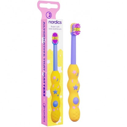Periuta de dinti pt copii premium, super moale, galbena Nordics