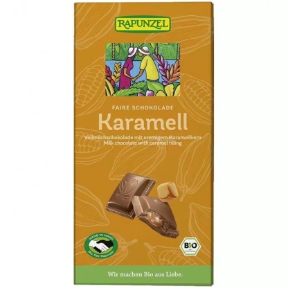 Ciocolata cu lapte si crema de caramel bio 100g Rapunzel