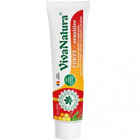 GennaDent Forte Pasta de dinti naturala cu argila si propolis, fara fluor 80ml VivaNatura