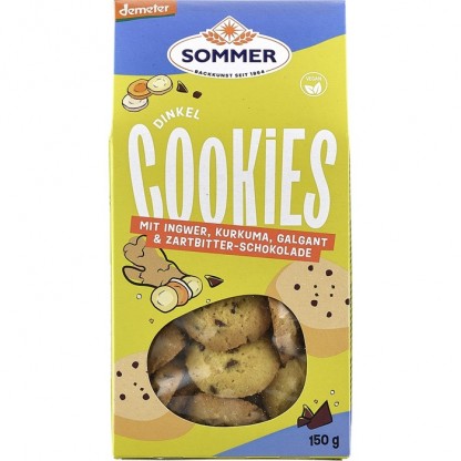Biscuiti vegani din spelta cu ghimbir si curcuma bio 150g Sommer-Co