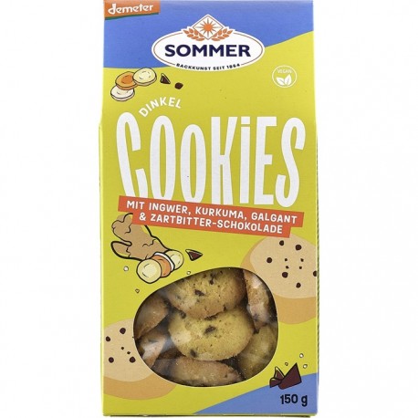 Biscuiti vegani din spelta cu ghimbir si curcuma bio 150g Sommer-Co