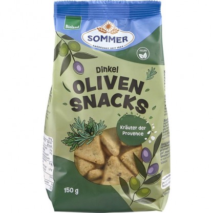 Snack vegan din spelta cu masline si ierburi de provence bio 150g Sommer-Co