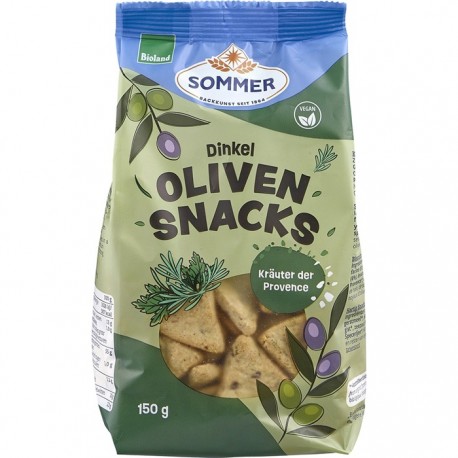 Snack vegan din spelta cu masline si ierburi de provence bio 150g Sommer-Co
