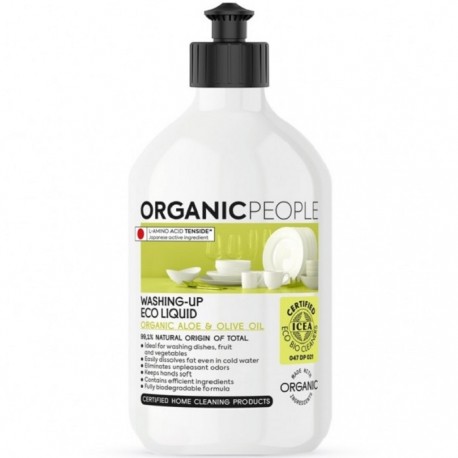 Detergent ecologic pt vase Aloe Vera & ulei de masline 500ml Organic People