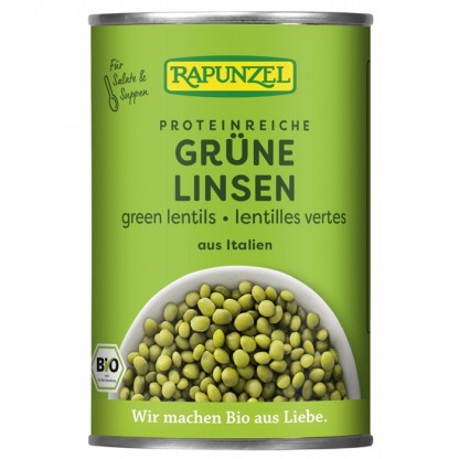 Linte verde bio, conserva 400g Rapunzel