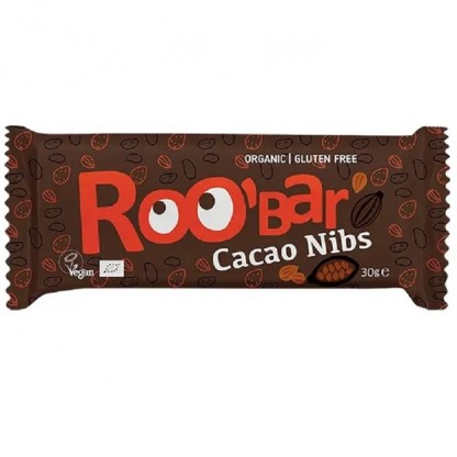Baton Roobar cu miez de cacao si migdale raw bio 30g Roobar