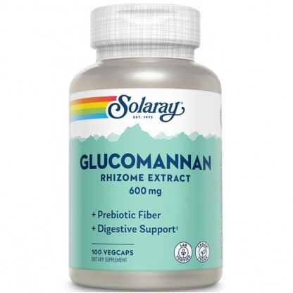 Glucomannan (prebiotic, colesterol) 600mg 100 capsule vegetale Solaray