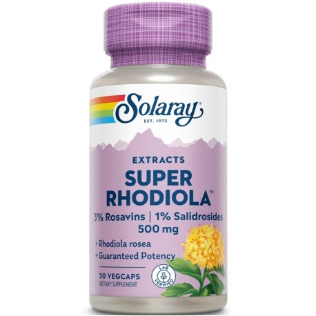 Super Rhodiola, adaptogen anti stres 500mg 30 capsule vegetale Solaray