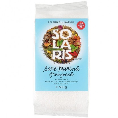 Sare marina grunjoasa naturala, fara iod 500g Solaris