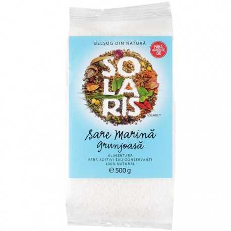 Sare marina grunjoasa naturala, fara iod 500g Solaris