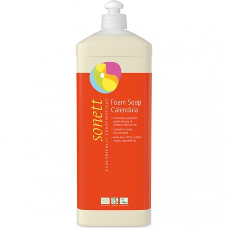 Sapun lichid - gel de dus spumant ecologic cu galbenele pt copii 1000ml Sonett