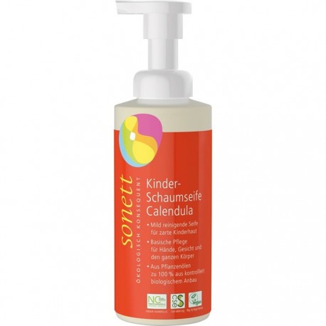 Sapun lichid - gel de dus spumant ecologic cu galbenele pt copii 200ml Sonett