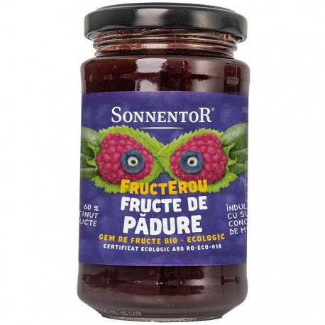 Gem din fructe de padure bio, fara zahar 250g Sonnentor