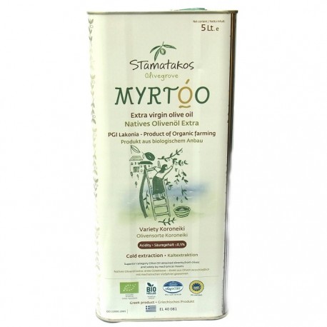 Ulei de masline extravirgin Myrtoo bio 5 litri Stamatakos Grecia